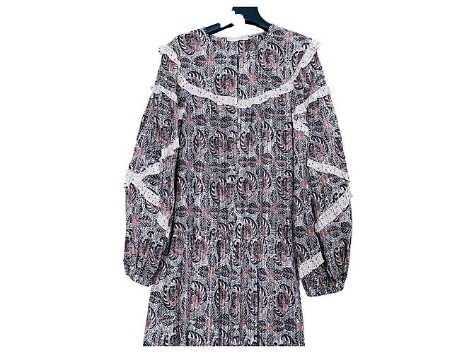 Ulla Johnson Brita Midi-Kleid bedruckt Braun Weiß - Ansicht 2