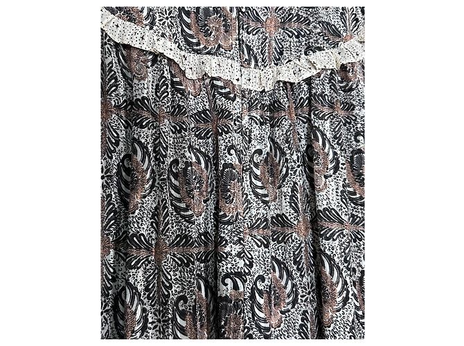 Ulla Johnson Brita Midi-Kleid bedruckt Braun Weiß - Ansicht 3