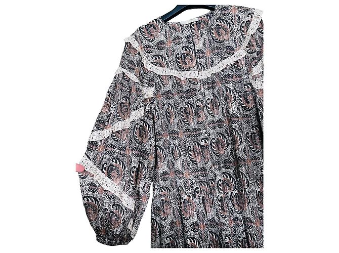 Ulla Johnson Brita Midi-Kleid bedruckt Braun Weiß - Ansicht 4