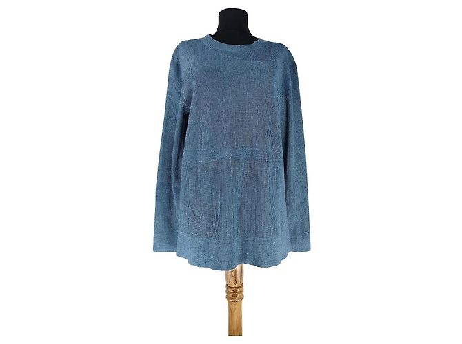 COS Blauer Strickpullover mit Streifen - Ansicht 5