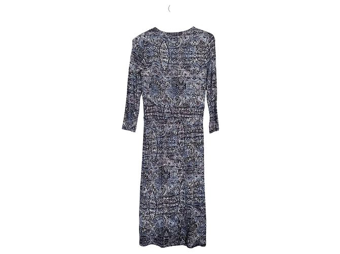 Max Mara Studio Paisley-Print Midi-Kleid Pink Weiß Grau Dunkelblau - Ansicht 3