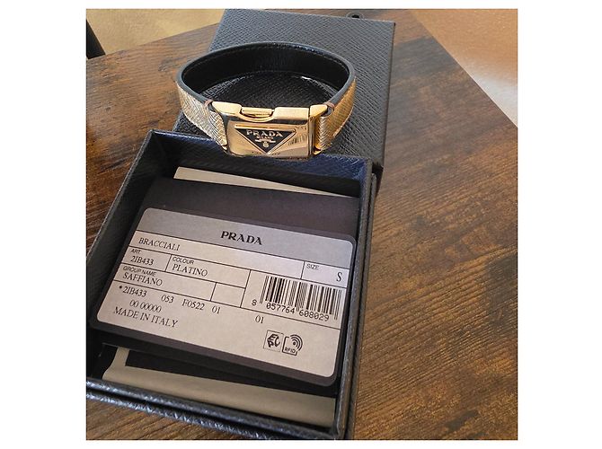 Pulsera Prada en piel Saffiano Oro Dorado - vista 3