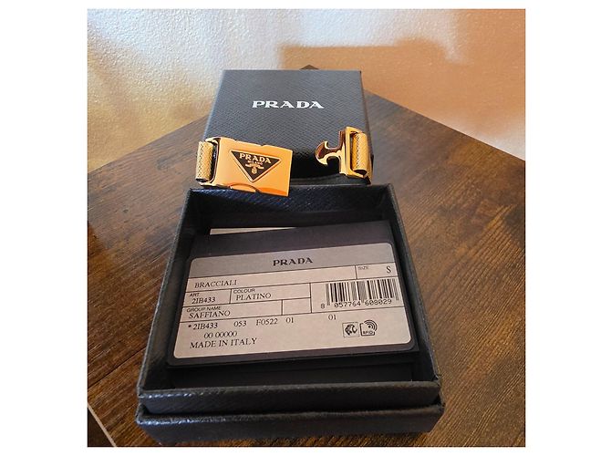 Pulsera Prada en piel Saffiano Oro Dorado - vista 5