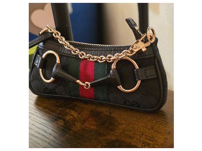 Gucci Horsebit by Tom Ford Mini Portamonete in Tela Nera Nero - vista 11