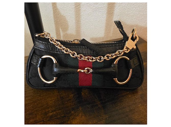 Gucci Horsebit by Tom Ford Mini Portamonete in Tela Nera Nero - vista 14
