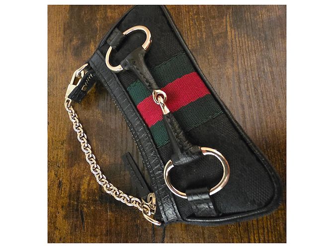 Gucci Horsebit by Tom Ford Mini Portamonete in Tela Nera Nero - vista 16