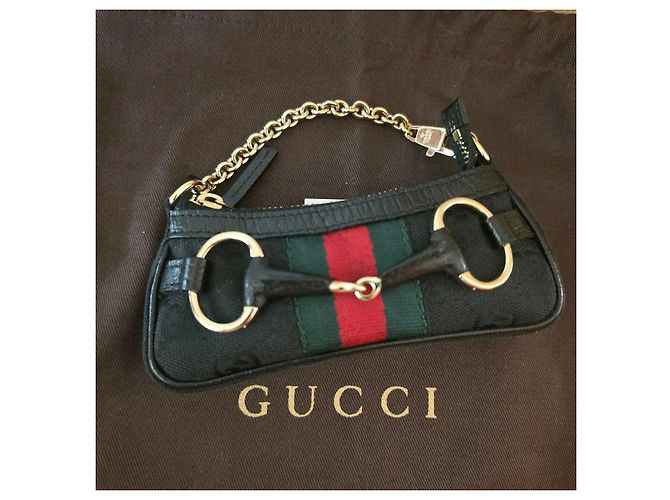 Gucci Horsebit by Tom Ford Mini Portamonete in Tela Nera Nero - vista 2