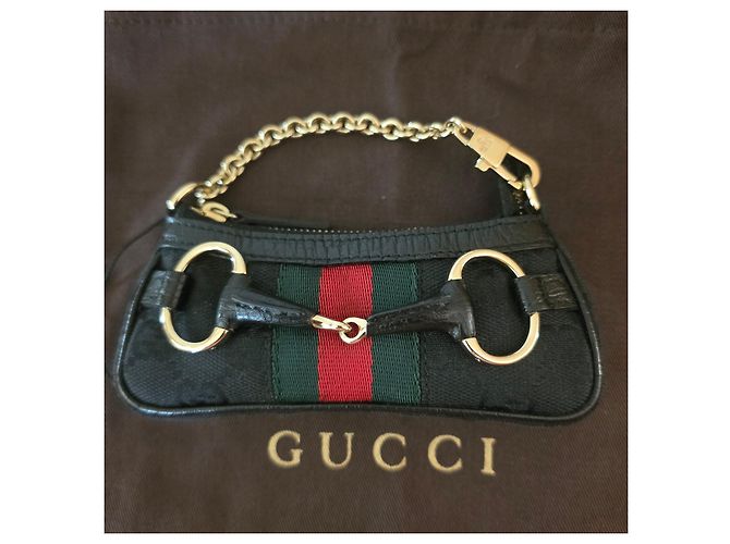 Gucci Horsebit by Tom Ford Mini Portamonete in Tela Nera Nero - vista 3