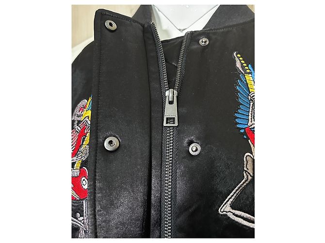 Zadig & Voltaire "Lady" Bestickte Bomberjacke Totenkopf Schwarz Weiß Mehrfarben - Ansicht 7