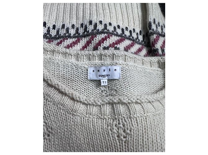 Suncoo Pull Paquita Maille Fair Isle Noir Rose Blanc Gris Bordeaux - vue 6