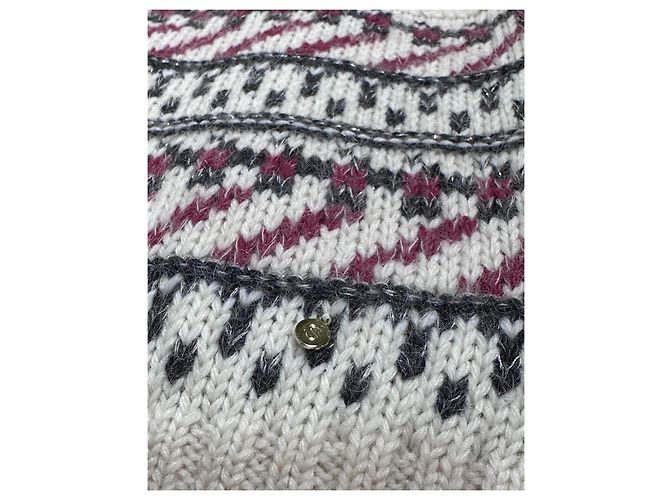 Suncoo Pull Paquita Maille Fair Isle Noir Rose Blanc Gris Bordeaux - vue 7