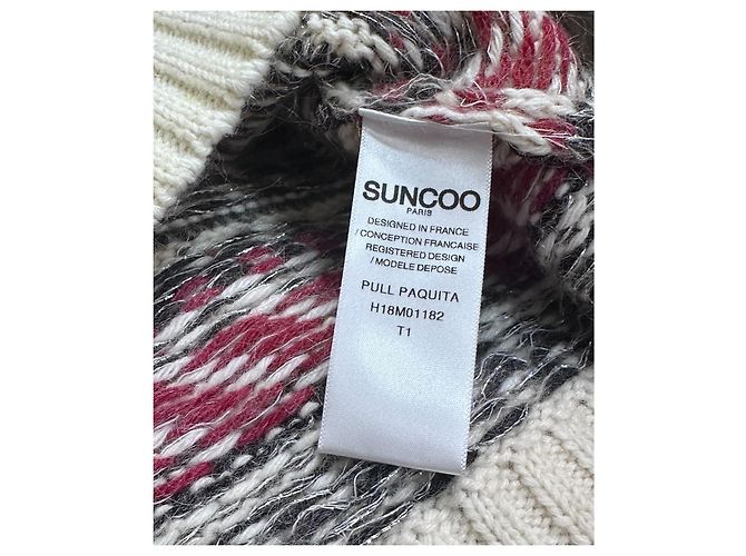 Suncoo Pull Paquita Maille Fair Isle Noir Rose Blanc Gris Bordeaux - vue 8
