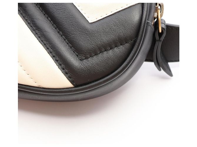 Gucci GG Marmont Gürteltasche/Handtasche Schwarz Weiß - Ansicht 7