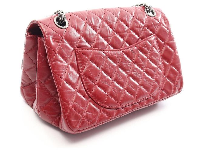 Borsa a tracolla Chanel 2.55 Matelassé Mademoiselle con catena Rosso - vista 2