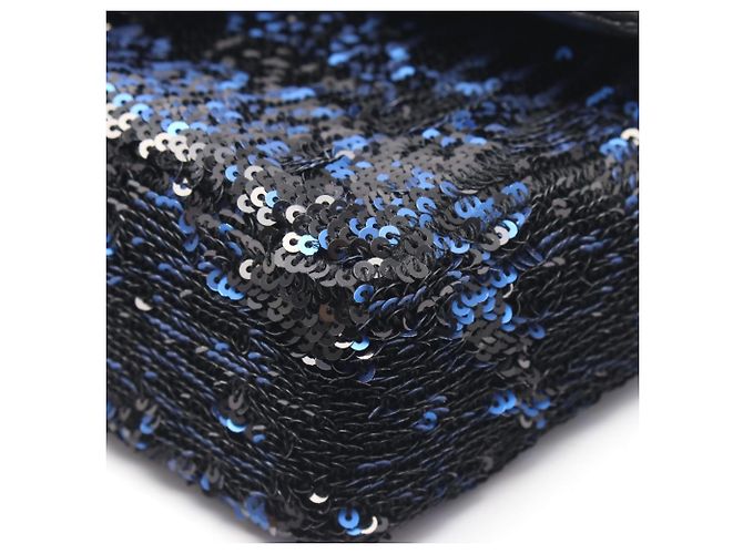 Borsa a tracolla Chanel Mini Matelassé 20 Nero Blu - vista 7