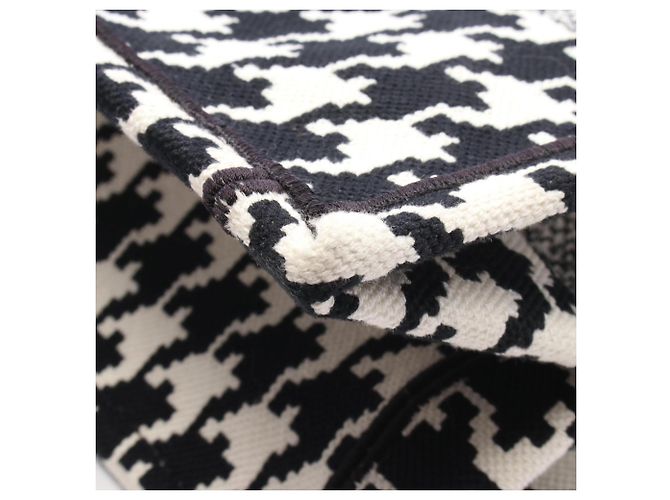 Bolso Tote Christian Dior Medium Houndstooth Negro Blanco - vista 6