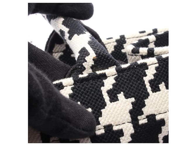Bolso Tote Christian Dior Medium Houndstooth Negro Blanco - vista 7