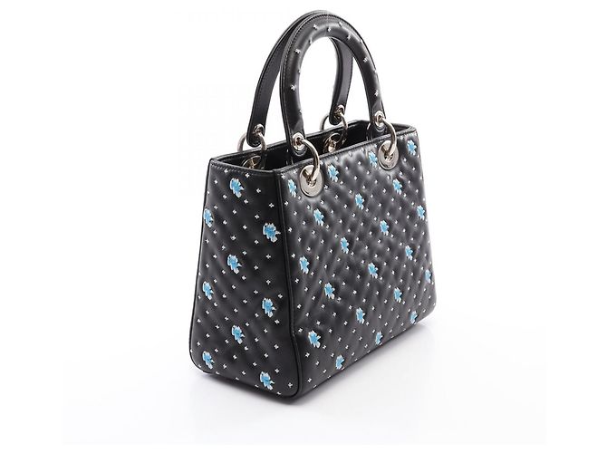 Bolso 2-Way Lady Dior de Christian Dior Negro Blanco Azul - vista 2