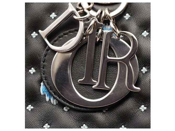 Bolso 2-Way Lady Dior de Christian Dior Negro Blanco Azul - vista 8