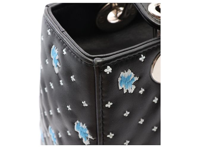 Bolso 2-Way Lady Dior de Christian Dior Negro Blanco Azul - vista 9