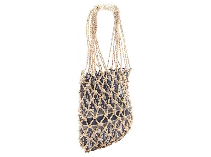 Christian Dior Dior Oblique Handtasche Beige Marineblau - Ansicht 2