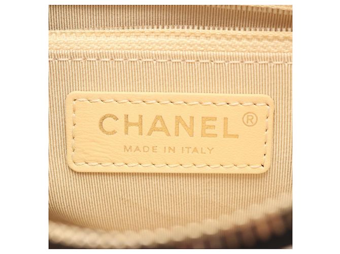Chanel Matelassé Leder Gürteltasche/Handtasche Schwarz Weiß Beige - Ansicht 4