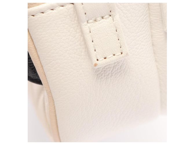 Chanel Matelassé Leder Gürteltasche/Handtasche Schwarz Weiß Beige - Ansicht 7