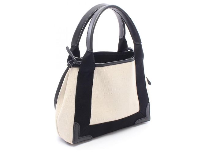 Borsa a mano 2-Way Balenciaga Cabas XS Navy Nero Beige - vista 2