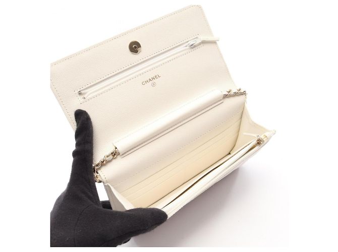 Chanel Matelassé Schultertasche Weiß - Ansicht 3