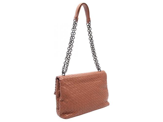 Borsa a tracolla Bottega Veneta Olympia Intrecciato Marrone - vista 2