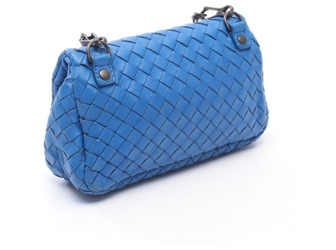 Borsa a tracolla Bottega Veneta Intrecciato Blue - vista 2