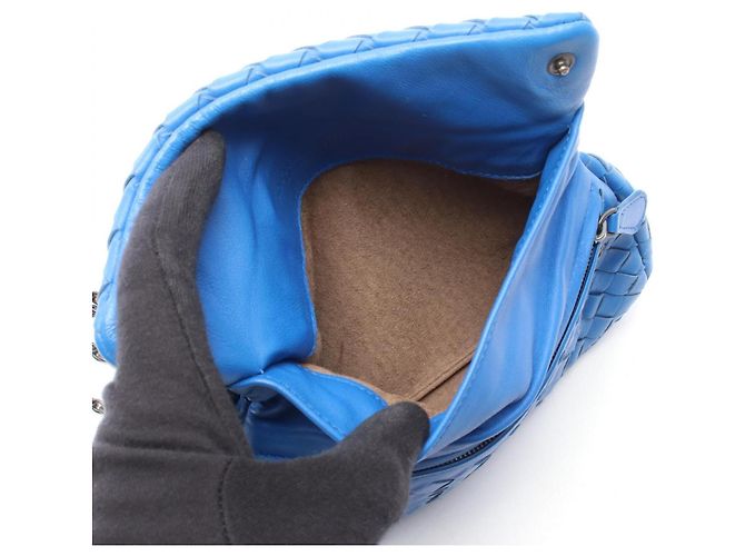 Borsa a tracolla Bottega Veneta Intrecciato Blue - vista 3