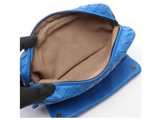 Borsa a tracolla Bottega Veneta Intrecciato Blue - vista 7