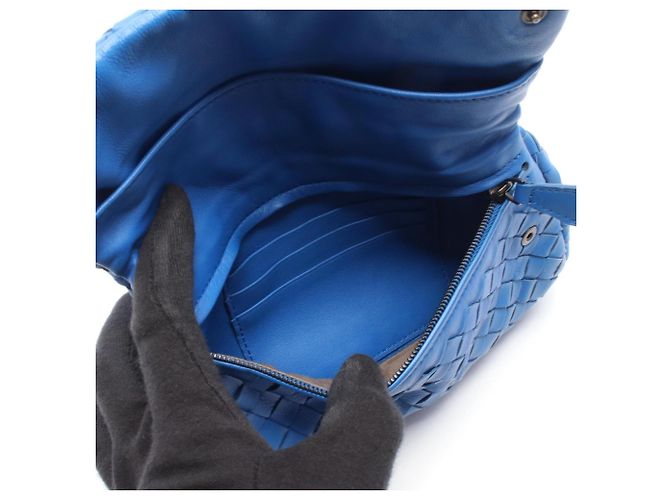 Borsa a tracolla Bottega Veneta Intrecciato Blue - vista 8