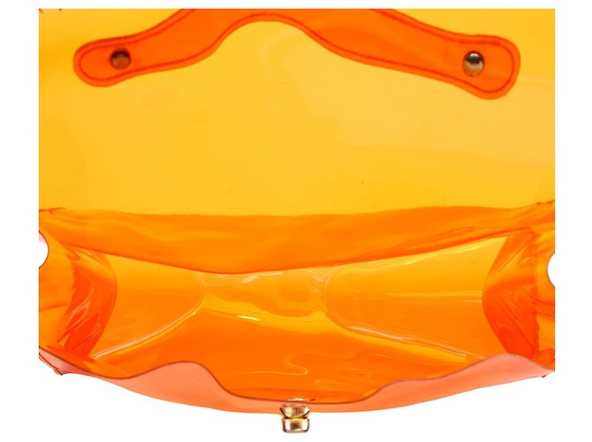 Borsa a mano Hermès Orange Vinyl Souvenir De L Exposition Kelly Arancione - vista 4