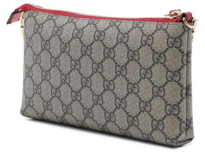 Pochette a catena Gucci Beige GG Supreme con cuore ricamato - vista 2