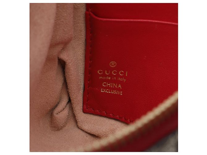 Pochette a catena Gucci Beige GG Supreme con cuore ricamato - vista 5