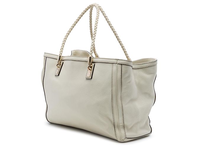 Tote Gucci Bella em couro de bezerro branco Cru - vista 2