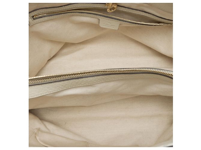 Tote Gucci Bella em couro de bezerro branco Cru - vista 4