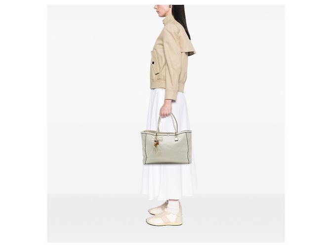 Tote Gucci Bella em couro de bezerro branco Cru - vista 6
