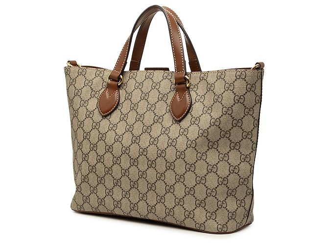 Borsa Satchel Gucci Beige Small GG Supreme - vista 2