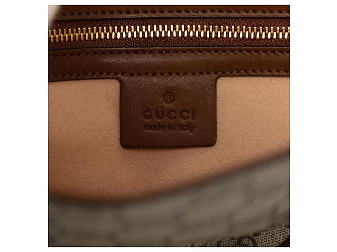 Borsa Satchel Gucci Beige Small GG Supreme - vista 5
