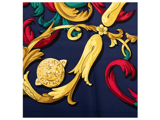 Foulard di seta Hermès Blue Le Mors A La Conetable 90 Blu navy - vista 6