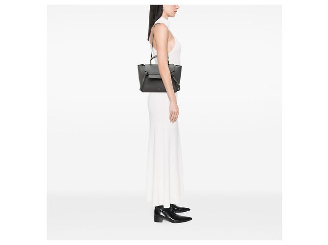 Belt Bag Céline Celine Sac Ceinture Mini en Cuir Gris Marron Gris anthracite - vue 6