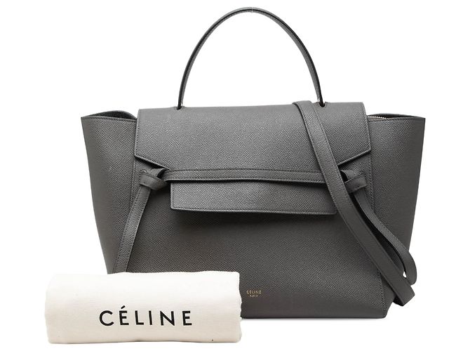 Belt Bag Céline Celine Sac Ceinture Mini en Cuir Gris Marron Gris anthracite - vue 7
