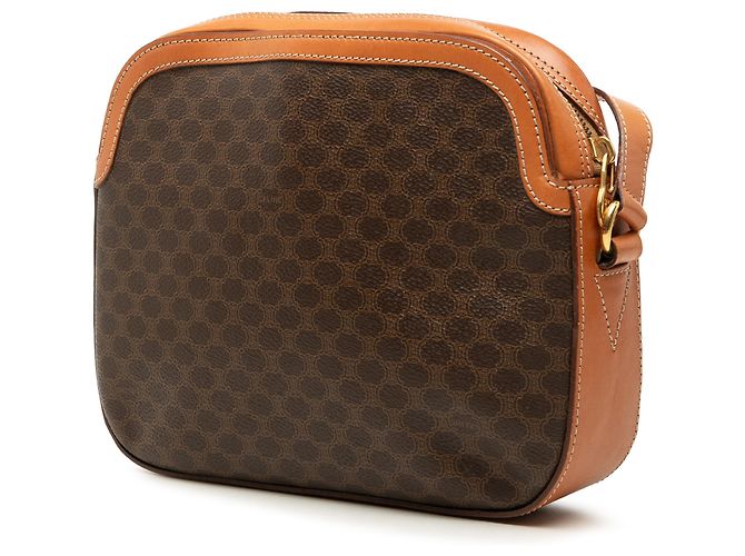 Céline Bolsa Tiracolo Celine Brown Macadam Coated Canvas Marrom - vista 2