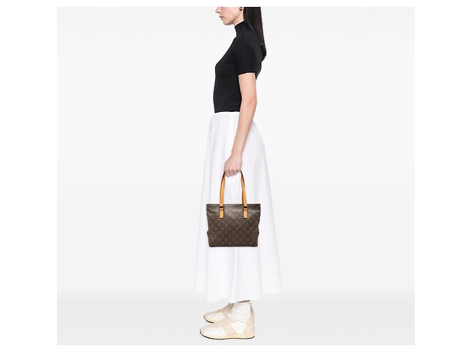 Louis Vuitton Brown Monogram Cabas Piano Marrone - vista 6