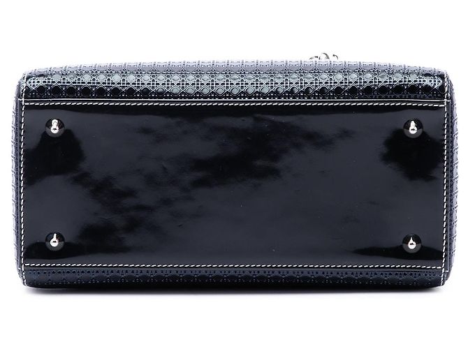 Autre Marque Dior Silver Medium Ombre Metallic Patent Microcannage Lady Dior Plata - vista 3