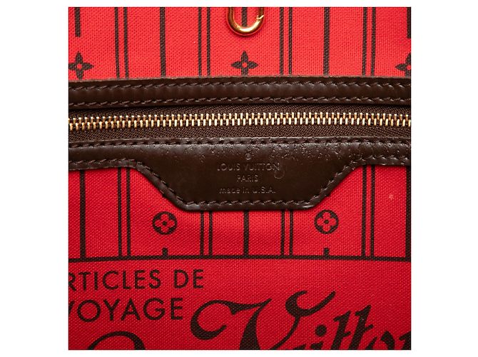 Louis Vuitton Brown Damier Ebene Neverfull MM Castaño - vista 5