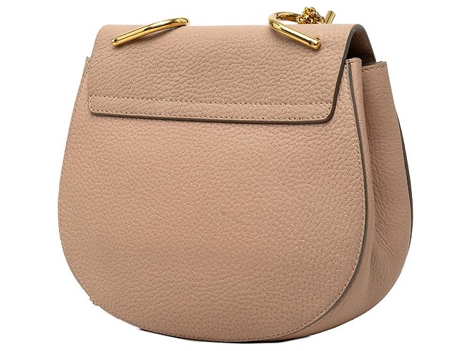 Chloé Drew Crossbody de piel de cordero granulada marrón Small Castaño Carne - vista 2